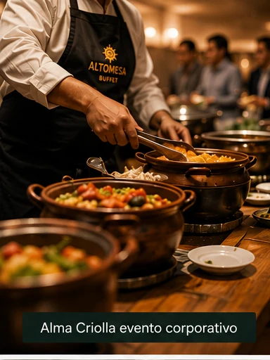 Servicio en buffet criollo peruano