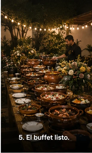 Buffet listo para servir en evento